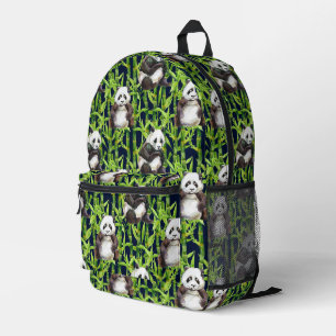 Sac À Dos Imprimé Panda with Bamboo Watercolor Pattern