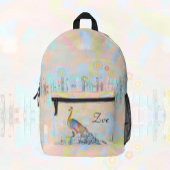 Sac À Dos Imprimé Paon majestueux sur une clôture - coutume abstrait