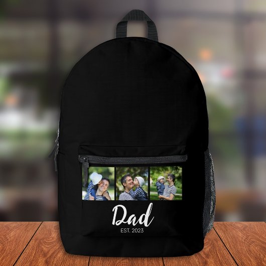 Sac À Dos Imprimé Papa a établi un script moderne noir 3 Photo