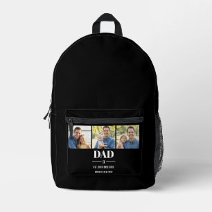 Sac À Dos Imprimé Papa Année d'Est. Nom Nombre Police Moderne 3 Phot