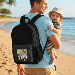 Sac À Dos Imprimé Papa établi Photo Noir Fun Gras Simple