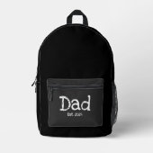 Sac À Dos Imprimé Papa Établit Texte Blanc Gras Noir (Recto)