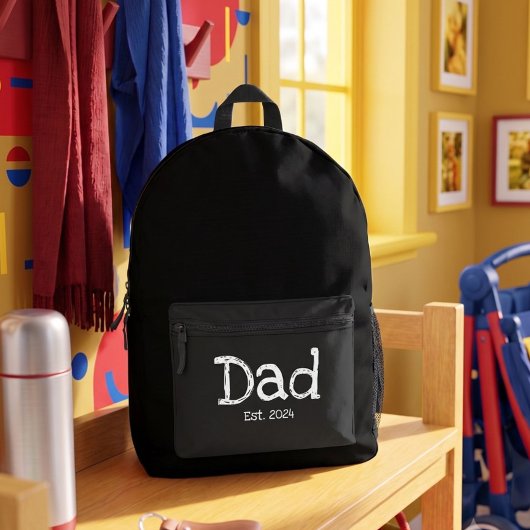 Sac À Dos Imprimé Papa Établit Texte Blanc Gras Noir