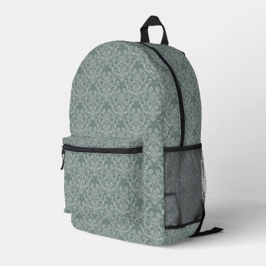 Sac À Dos Imprimé Papier peint à fleurs vertes (Coin arrière droit)