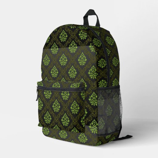 Sac À Dos Imprimé Papier peint Floral Vert (Coin arrière droit)