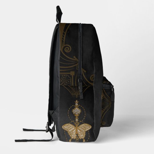 Sac À Dos Imprimé papillon doré. (Gauche)