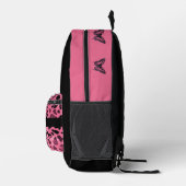Sac À Dos Imprimé Papillon motif léopard noir et rose (Droite)
