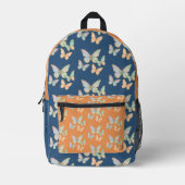Sac À Dos Imprimé Papillon Vert Pêche Nom Modifiable (Recto)