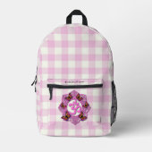 Sac À Dos Imprimé Papillons blanc plaid rose classique ohm chakra (Recto)