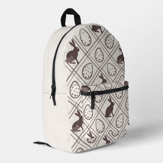 Sac À Dos Imprimé Pâques carreaux marron (Coin arrière gauche)