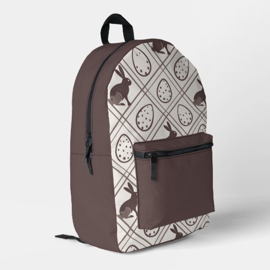 Sac À Dos Imprimé Pâques carreaux marron (Coin arrière gauche)