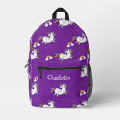 Sac À Dos Imprimé Paradis de la licorne violette magique (Recto)