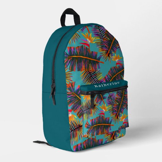 Sac À Dos Imprimé Paradis de palmier sarcelle (Coin arrière gauche)