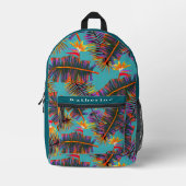 Sac À Dos Imprimé Paradis de palmier sarcelle (Recto)