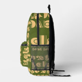 Sac À Dos Imprimé Parler texte Voyage vert (Droite)