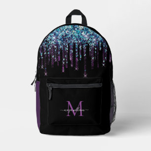 Sac À Dos Imprimé Parties scintillant d'Agate Bleu Monogramme person
