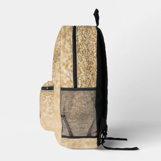 Sac À Dos Imprimé Parties scintillant d'or champagne étincelles Nom (Droite)