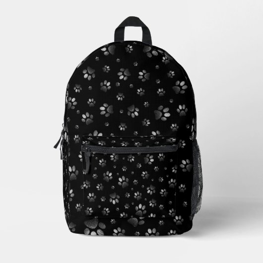 Sac À Dos Imprimé Parties scintillant en argent noir brillant, (Recto)