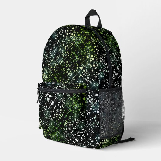 Sac À Dos Imprimé Parties scintillant en verre Faux vert étincelle s (Coin arrière droit)