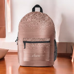 Sac À Dos Imprimé Parties scintillant or rose rose pâle Nom du monog<br><div class="desc">Élevez le style de votre enfant avec le sac à dos imprimé Blush Rose Gold Parties scintillant Monogramme Nom. Ce sac à dos captivant présente un design rose vif époustouflant avec des accents de parties scintillant en or rose, personnalisable avec le nom de votre enfant pour une touche personnalisée. Fabriqué...</div>