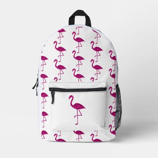 Sac À Dos Imprimé Parties scintillant rose brillant motif blanc (Recto)