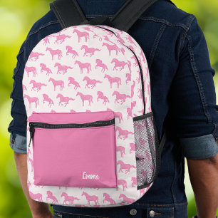 Sac À Dos Imprimé Parties scintillant rose Cheval Petite fille Préno