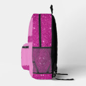 Sac À Dos Imprimé Parties scintillant rose fille zigzag, monogramme, (Droite)