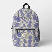 Sac À Dos Imprimé Partitions et Instruments VioletCream ID481 (Recto)