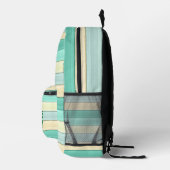 Sac À Dos Imprimé Pastel Mint and Peach Striped Trendy School (Droite)