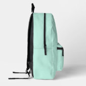 Sac À Dos Imprimé Pastel Mint Blue | Nom personnalisé noir (Gauche)