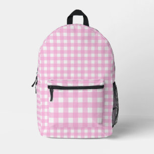Sac À Dos Imprimé Pastel Pink En vichy Motif