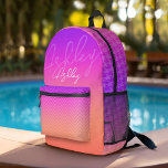 Sac À Dos Imprimé Pastel Purple Pink Coral Ombre - énorme monogramme<br><div class="desc">Un dégradé de couleurs pastel avec des tons violets, roses et coraux. Un immense nom est à l'avant. Il comprend un motif chevron et un chevron. Vous pouvez ajouter un nom, un monogramme ou un autre texte personnalisé. Si vous avez besoin de déplacer l'art autour, cliquez sur le bouton personnaliser...</div>