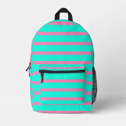Sac À Dos Imprimé Pastel Turquoise Bleu Vert Et Rose (Recto)