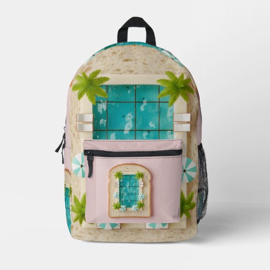 Sac À Dos Imprimé Pastel Vaporwave Pool Toast (Recto)