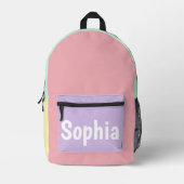 Sac À Dos Imprimé Pastels multicolores Personnalisés (Recto)