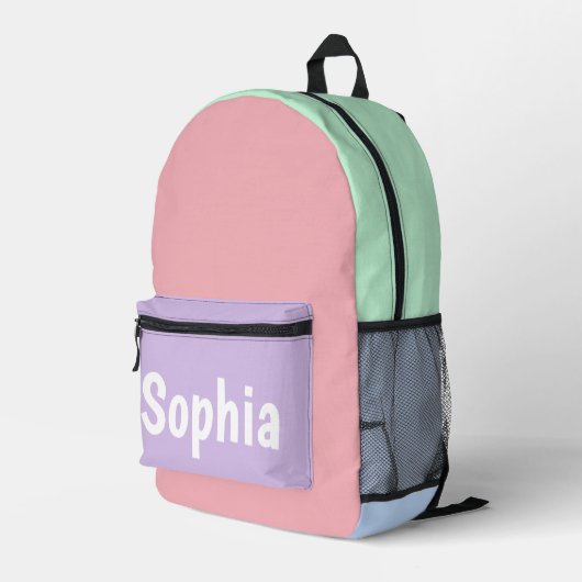Sac À Dos Imprimé Pastels multicolores Personnalisés (Coin arrière droit)