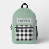 Sac À Dos Imprimé Patch brodé de monogramme pastel mignon Plaid de B (Recto)