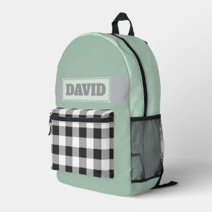 Sac À Dos Imprimé Patch brodé de monogramme pastel mignon Plaid de B