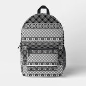 Sac À Dos Imprimé Patchwork rayé noir et blanc avec dentelle (Recto)