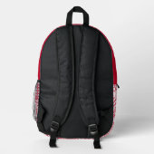 Sac À Dos Imprimé Patchwork rouge et blanc rustique (Verso)
