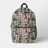 Sac À Dos Imprimé Patchy Mauve, Taupe, Sage (Recto)