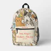 Sac À Dos Imprimé Pâtes, ailes et Whiskers (Recto)