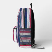 Sac À Dos Imprimé Patriotique - Étoiles et rayures - Bleu Rouge Blan (Droite)