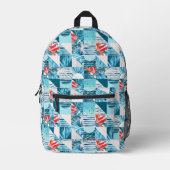 Sac À Dos Imprimé Pattern de Tropical Teal Geometric Abstract (Recto)