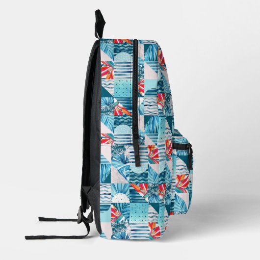 Sac À Dos Imprimé Pattern de Tropical Teal Geometric Abstract (Gauche)