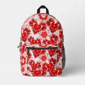 Sac À Dos Imprimé Pattern Tie Dye Red Hearts (Recto)