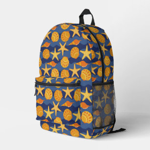 Sac À Dos Imprimé Patters bleus et orange Seashell