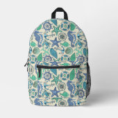 Sac À Dos Imprimé Patters de Teal Sea Animals (Recto)