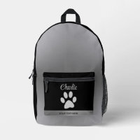 Paw Chien Argent sur arrière - plan noir