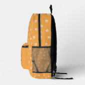 Sac À Dos Imprimé Paw Motif Crazy Chat Dame avec le nom Jaune (Droite)